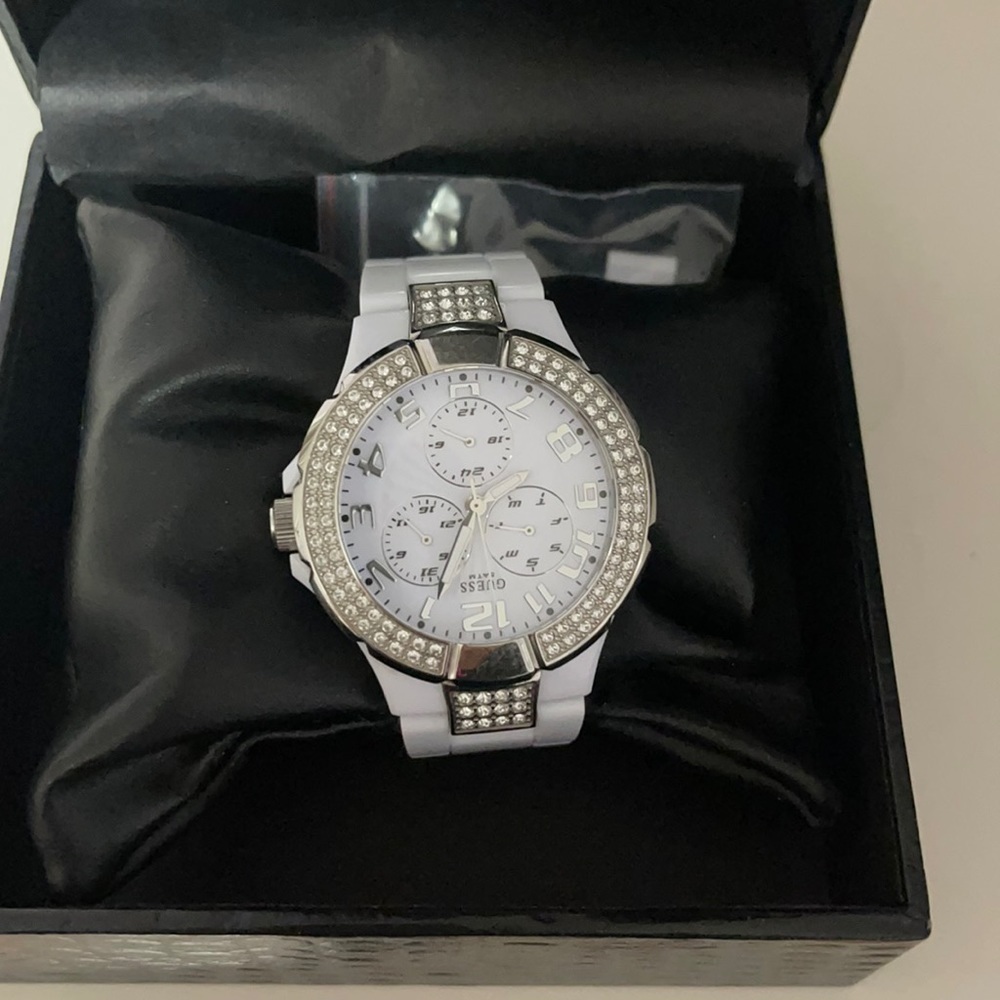 Rhinestone sparkly white Guess watch